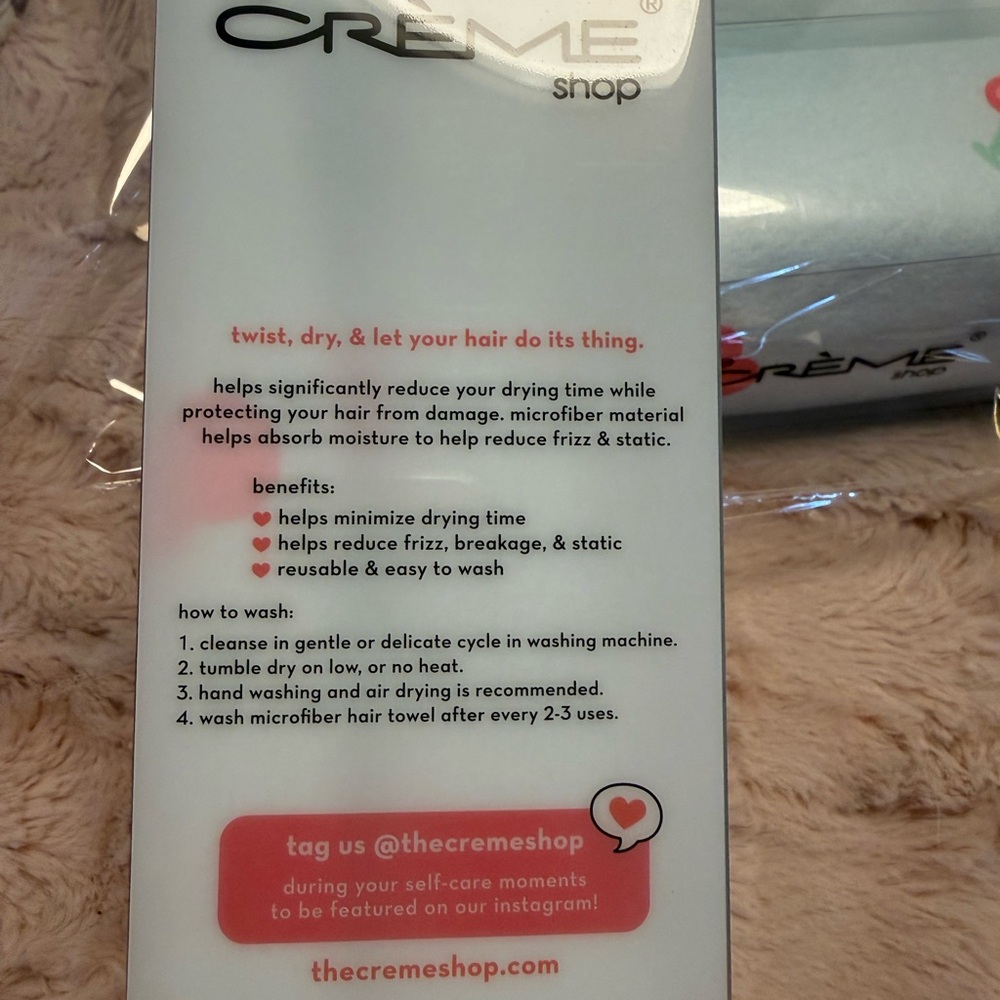 The Crème Shop Quick Dry Hair Towel - Cherry Print - Picture 5 of 5